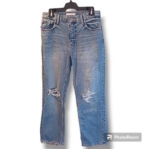 Azul by Moussy Distressed High Rise  Light Wash Jeans